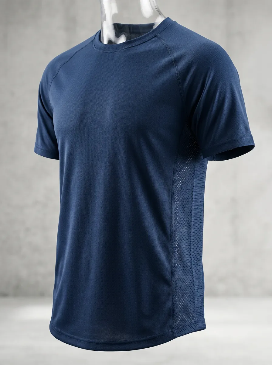 Side-Panel Men's Crewneck Athletic T-Shirt