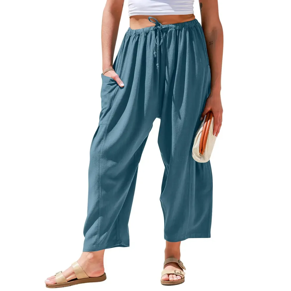 Women’s Linen Blend Wide Leg Pants
