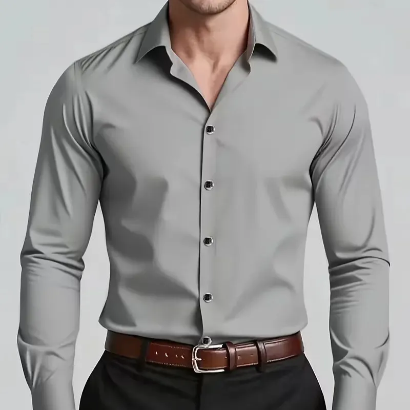 Slim Fit Button Detail Casual Shirt
