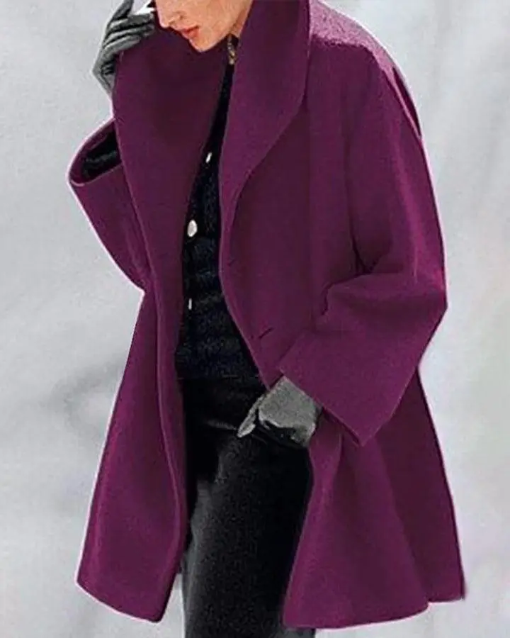 Melarey Solid One Button Loose Coat (7 Colors)