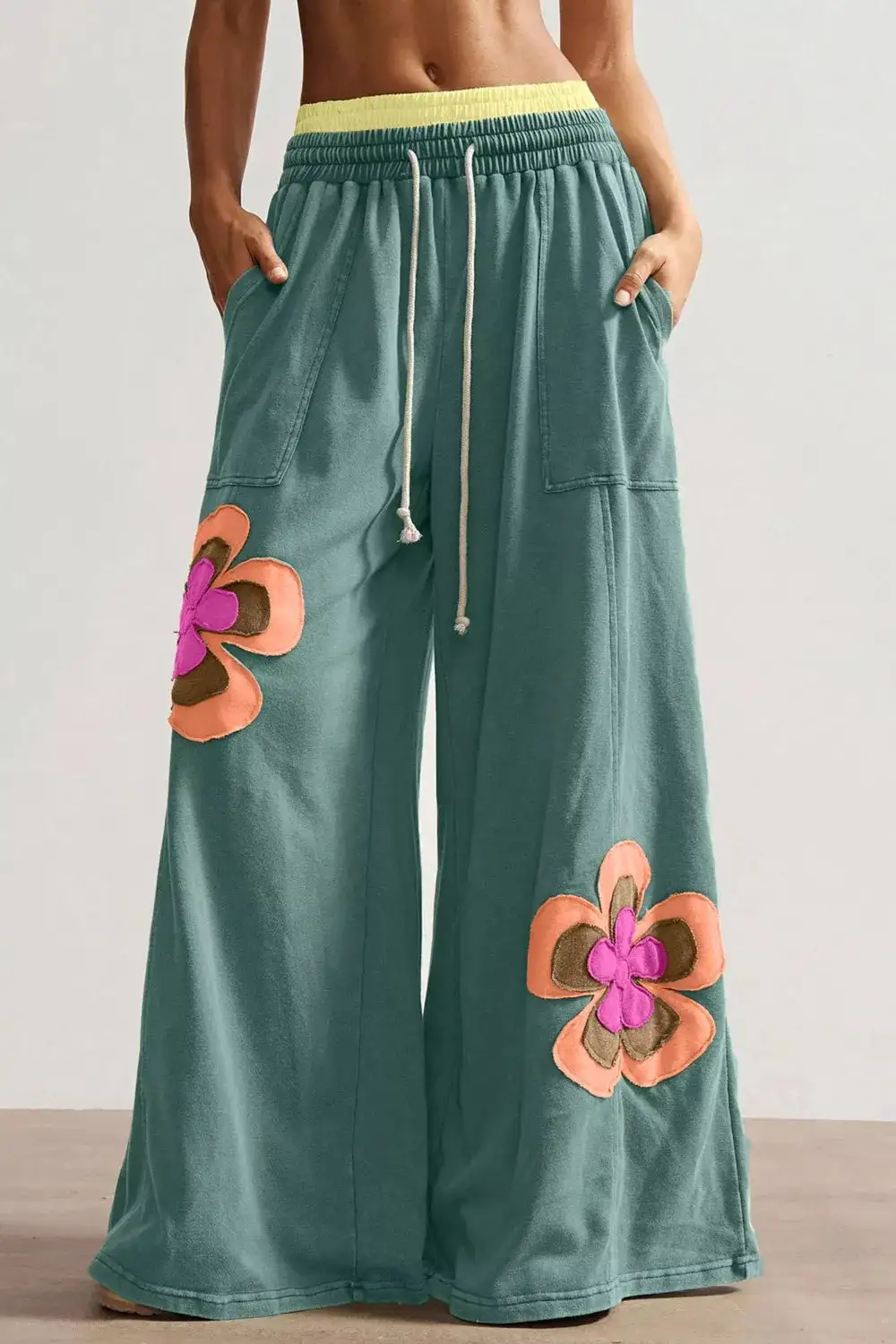 Patchwork Wide Leg Pants