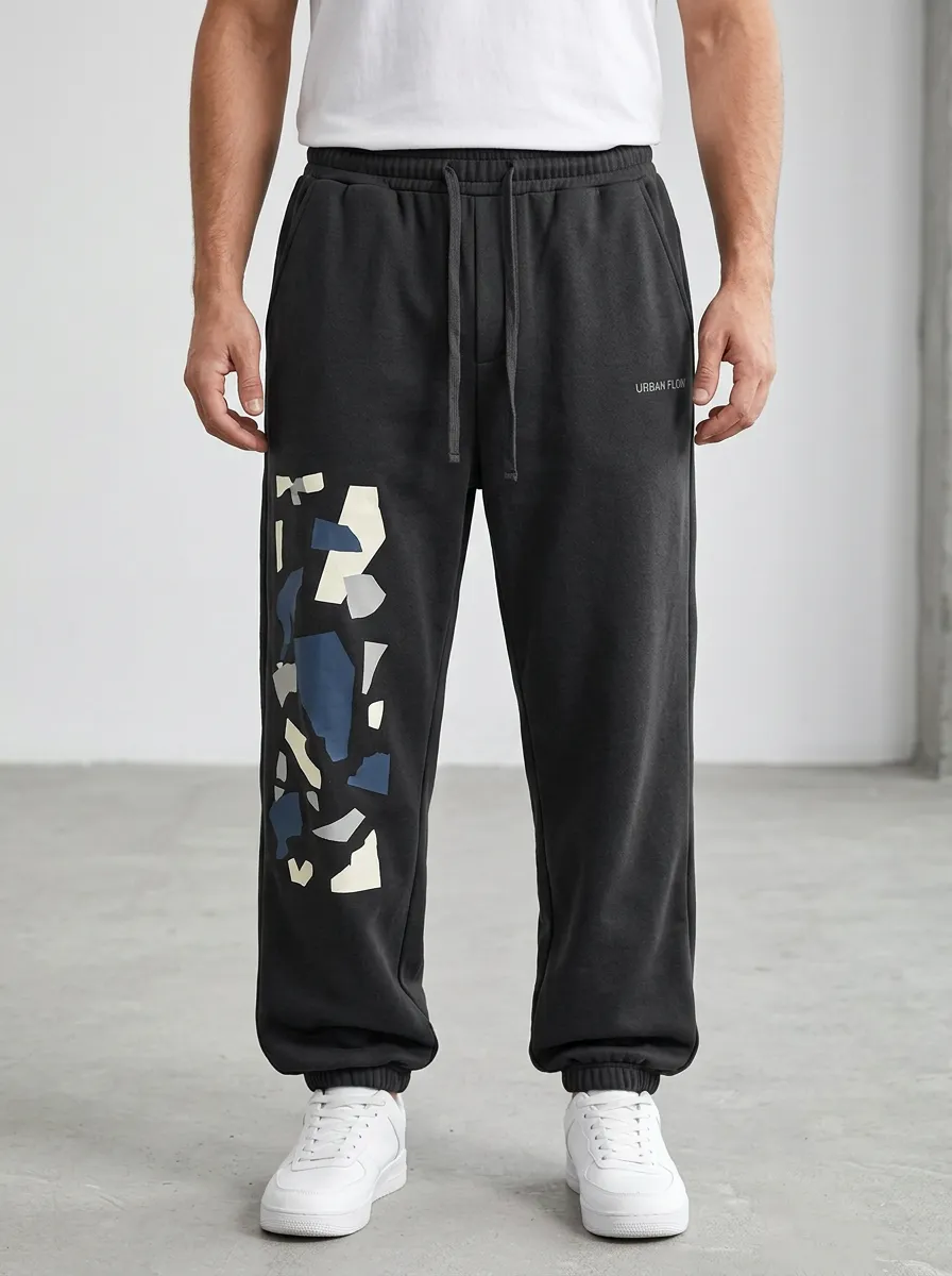 Sweatpants Geometric Patchwork Men's Sweatpants