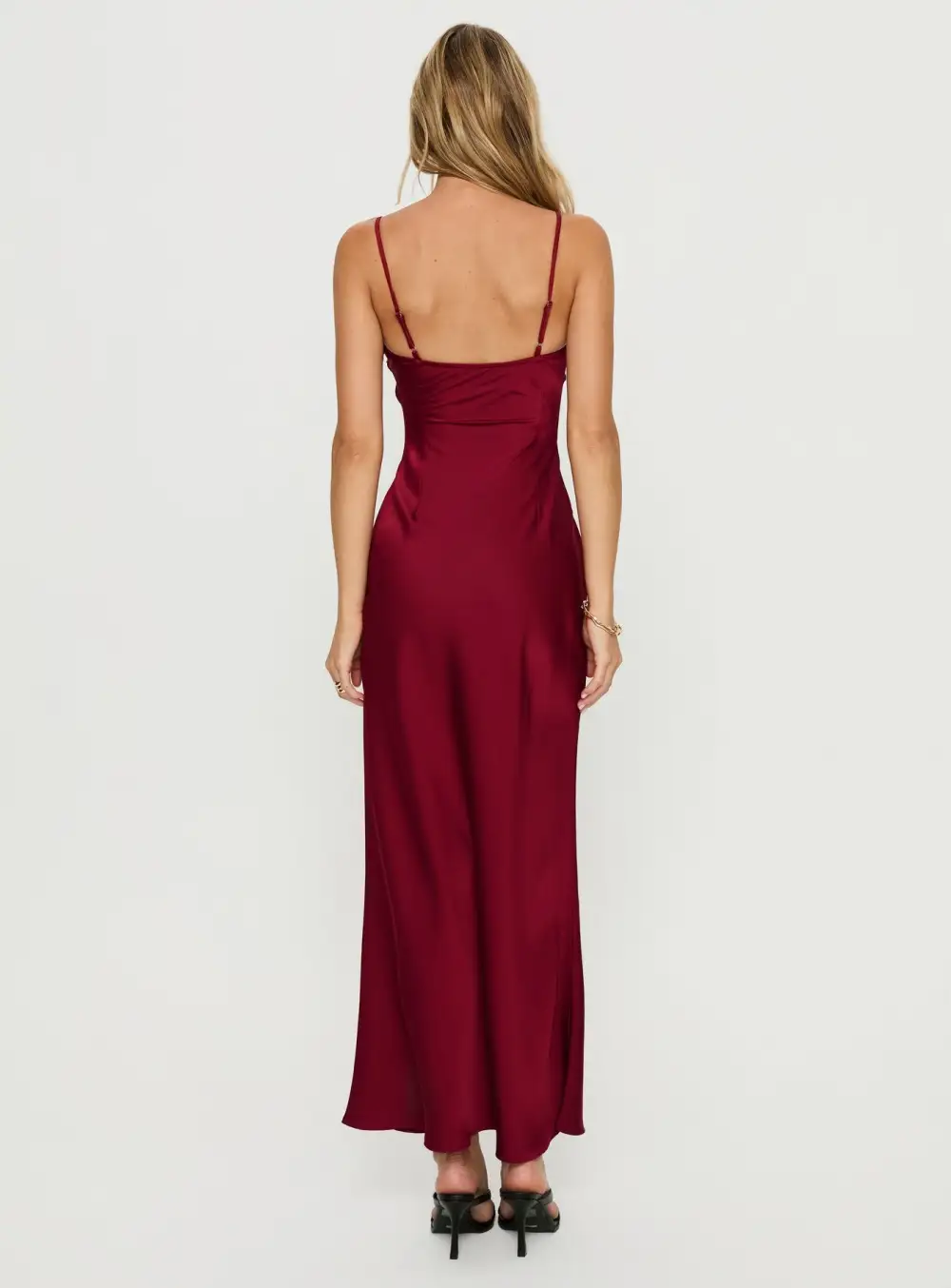 Tie Back Satin Look Maxi Dress