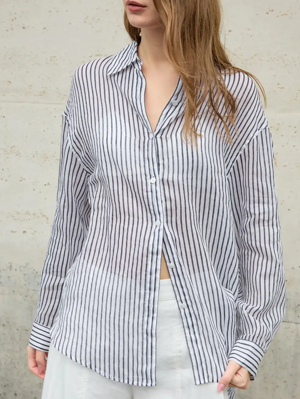 Ramie Striped Lightweight Top
