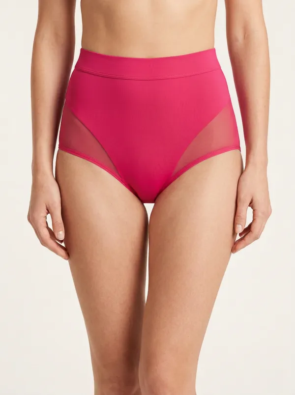 Everyday High-Waisted Mesh-Panel Briefs