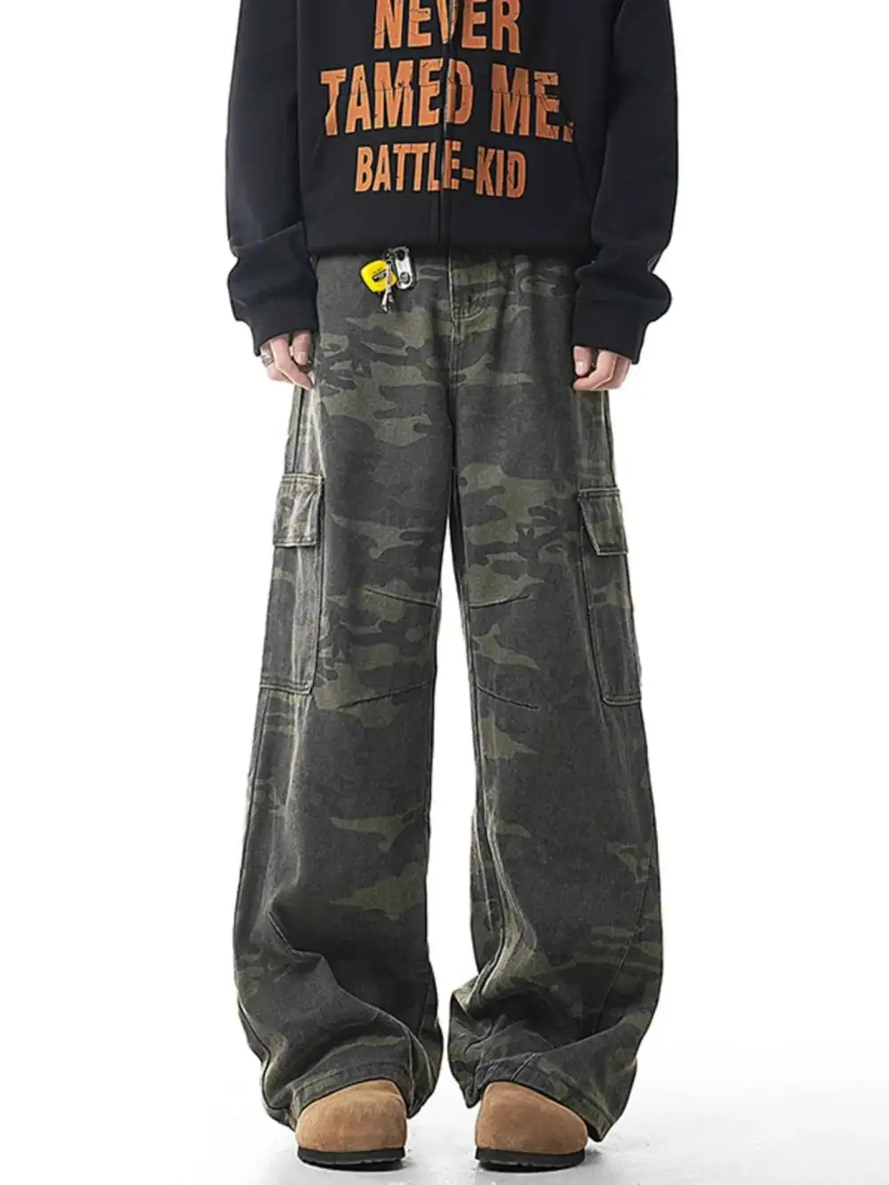 Wide Leg Camouflage Cargo Pants