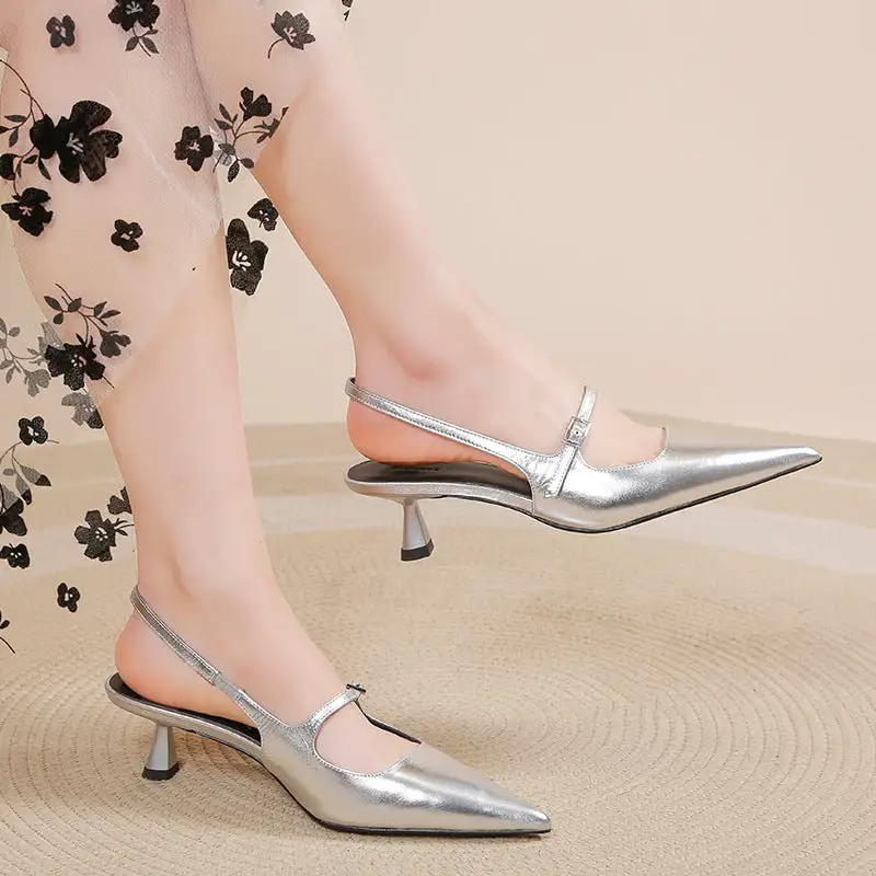 Hollow Detail Pointed Toe Stiletto Sandals
