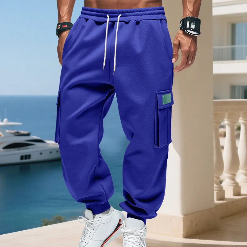 Men's Cargo Jogging Pants Pockets Waistband Cargo Pants