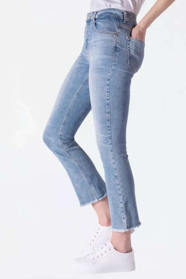 Ennio High Rise Cropped Flare Denim