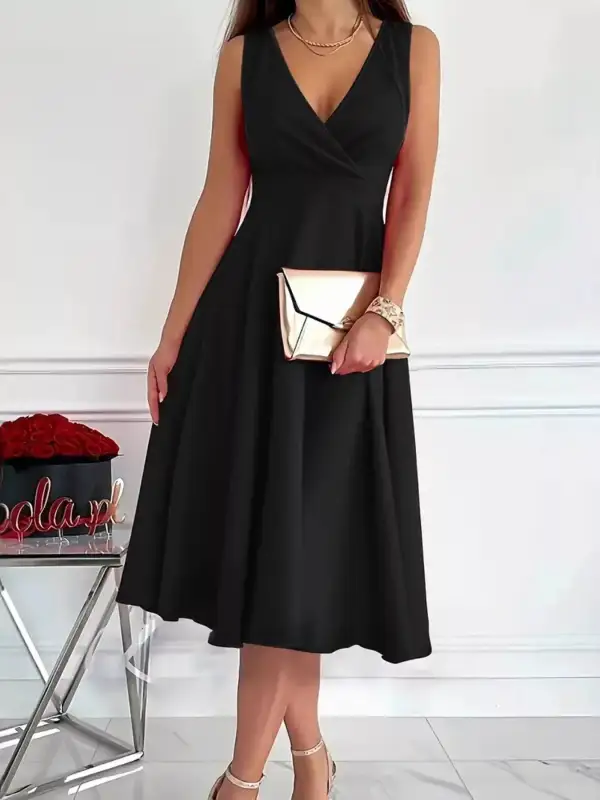 Sleeveless Sleeveless A-Line Midi Dress