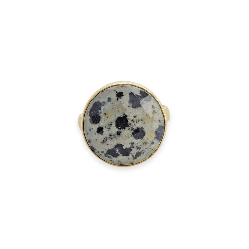 Mixed Material Agate Statement Ring
