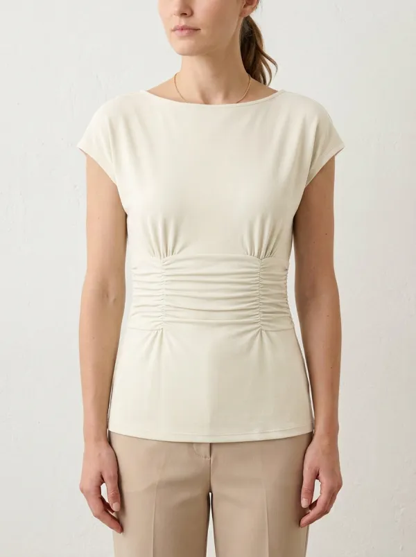 Casual Waist-Ruched Ruched Fitted Fitted Top