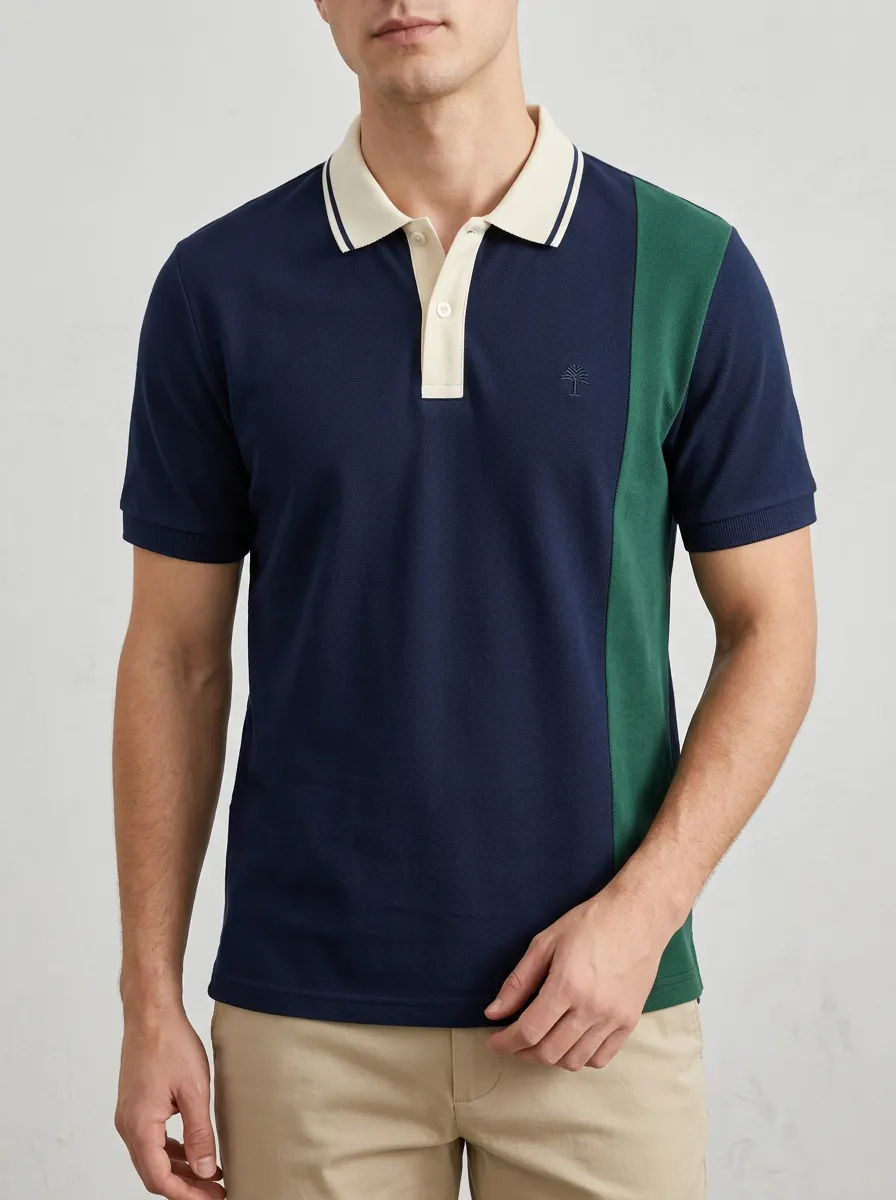 Men's Classic Comfort Palm Tree Embroidered Polo Shirt