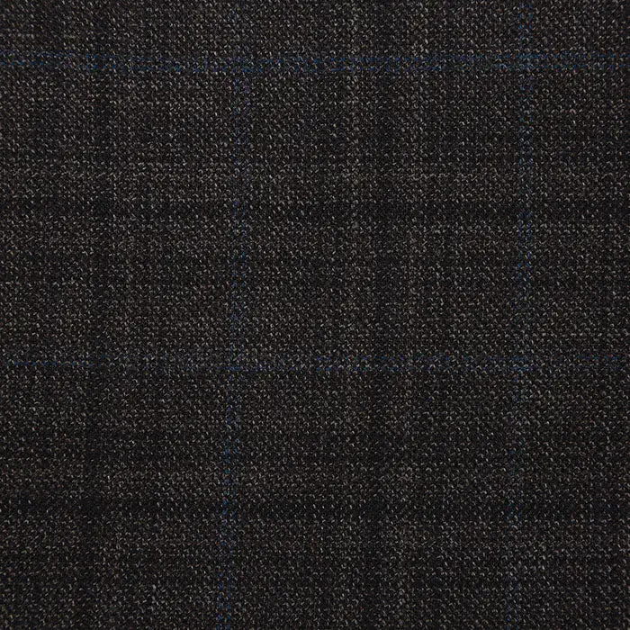 Brown Regular Fit Wool Check Single Breasted Two Button Blazer