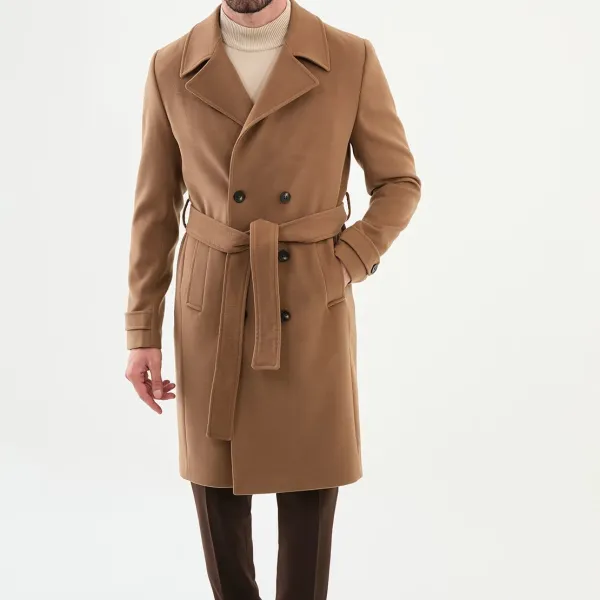 Modern Slim Fit Wool Longline Long Coat
