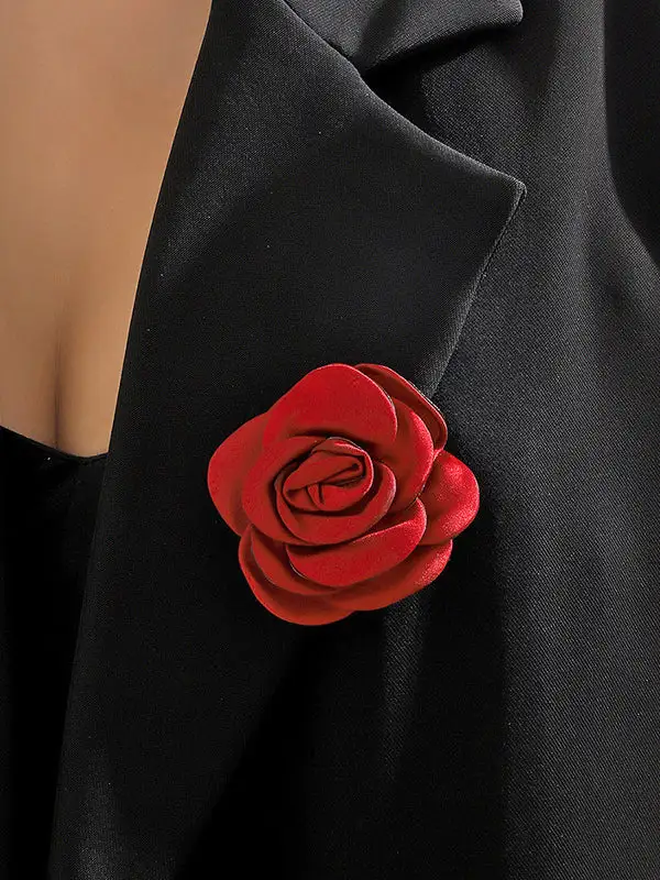 Solid Tone Floral Brooch