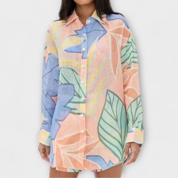 Tropical Leaf Print Leaf Print Shorts Matching Set