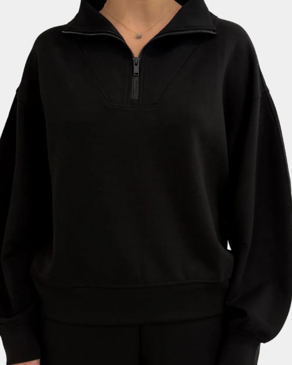 Relaxed Modal Quarter Zip Pullover Sets