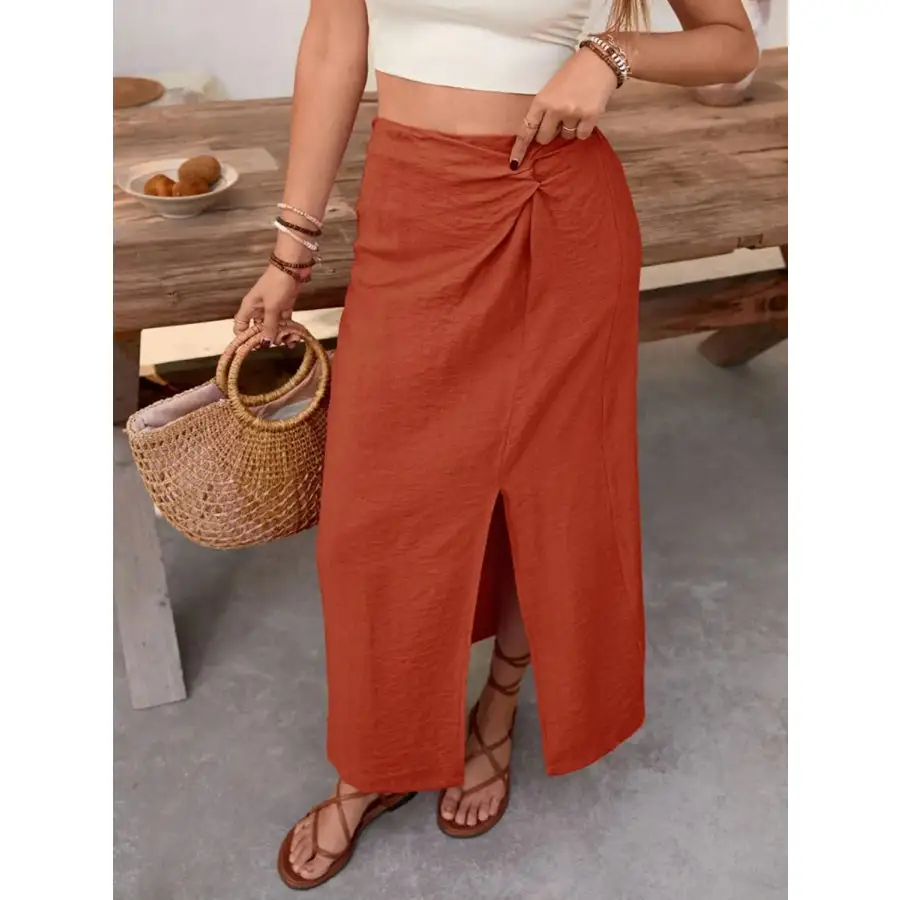 Slit Midi Skirt