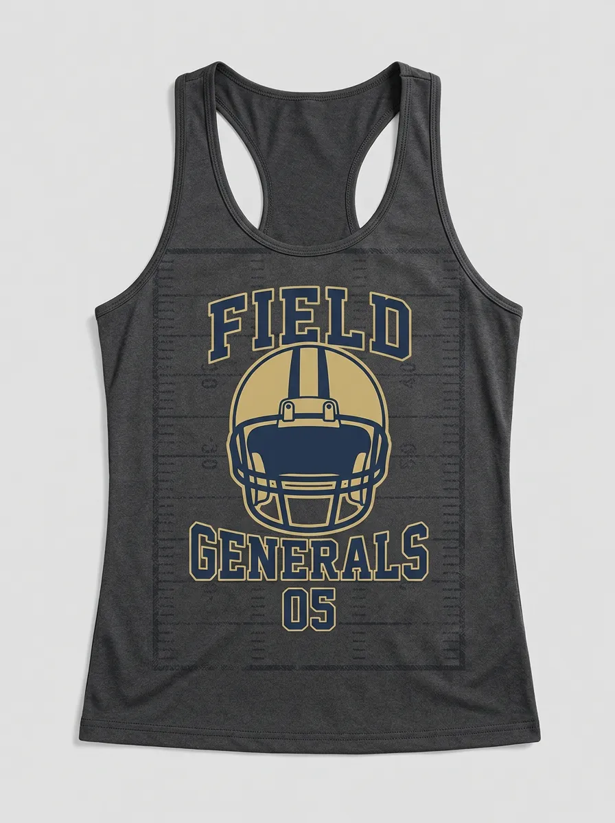 Women's American Football Lover Field Generals Helmet Printed Tank Top