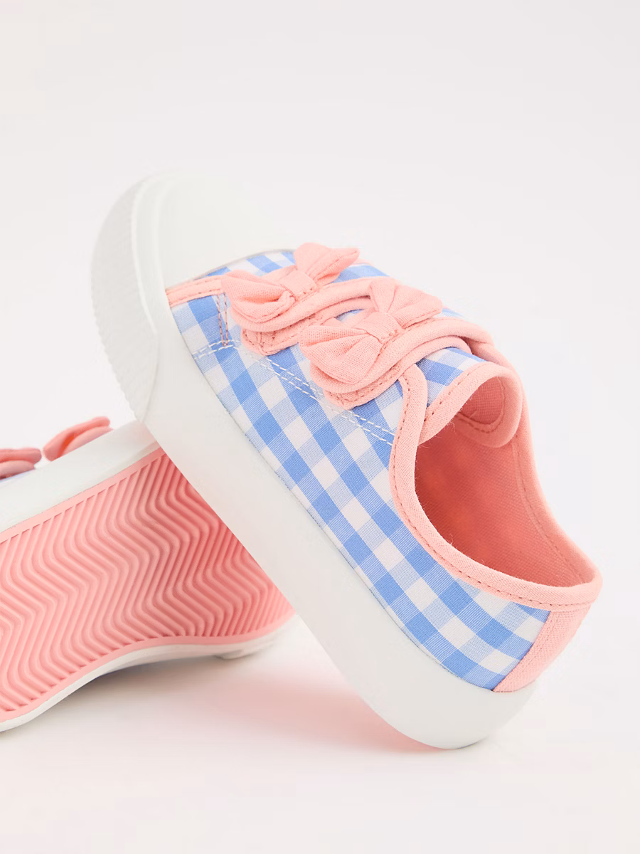 Blue Gingham Bow Trainers detail 1