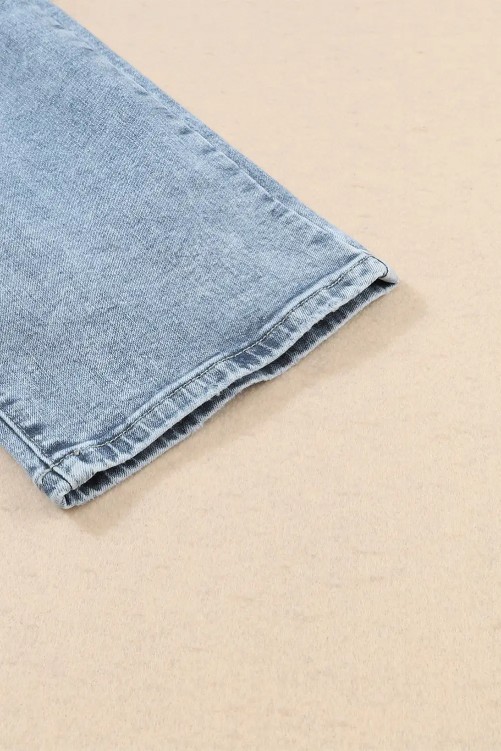 Frayed Slim Fit High Waist Denim Jeans