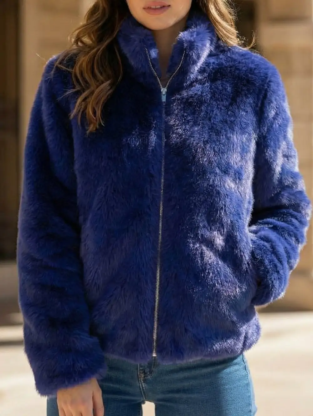 High Neck Zip Up Top Jacket