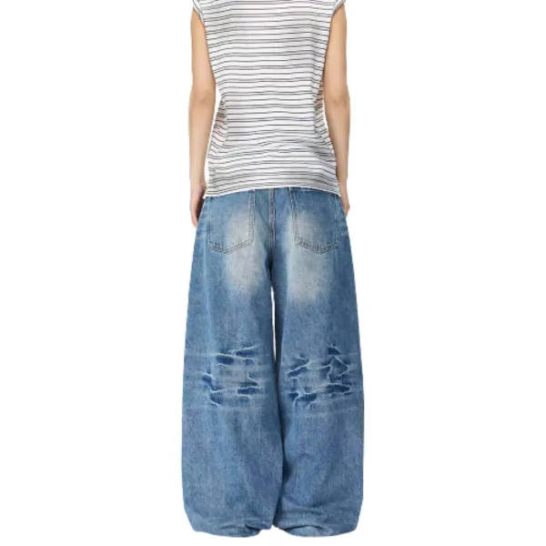 Streamlined Wide Leg Denim Jeans
