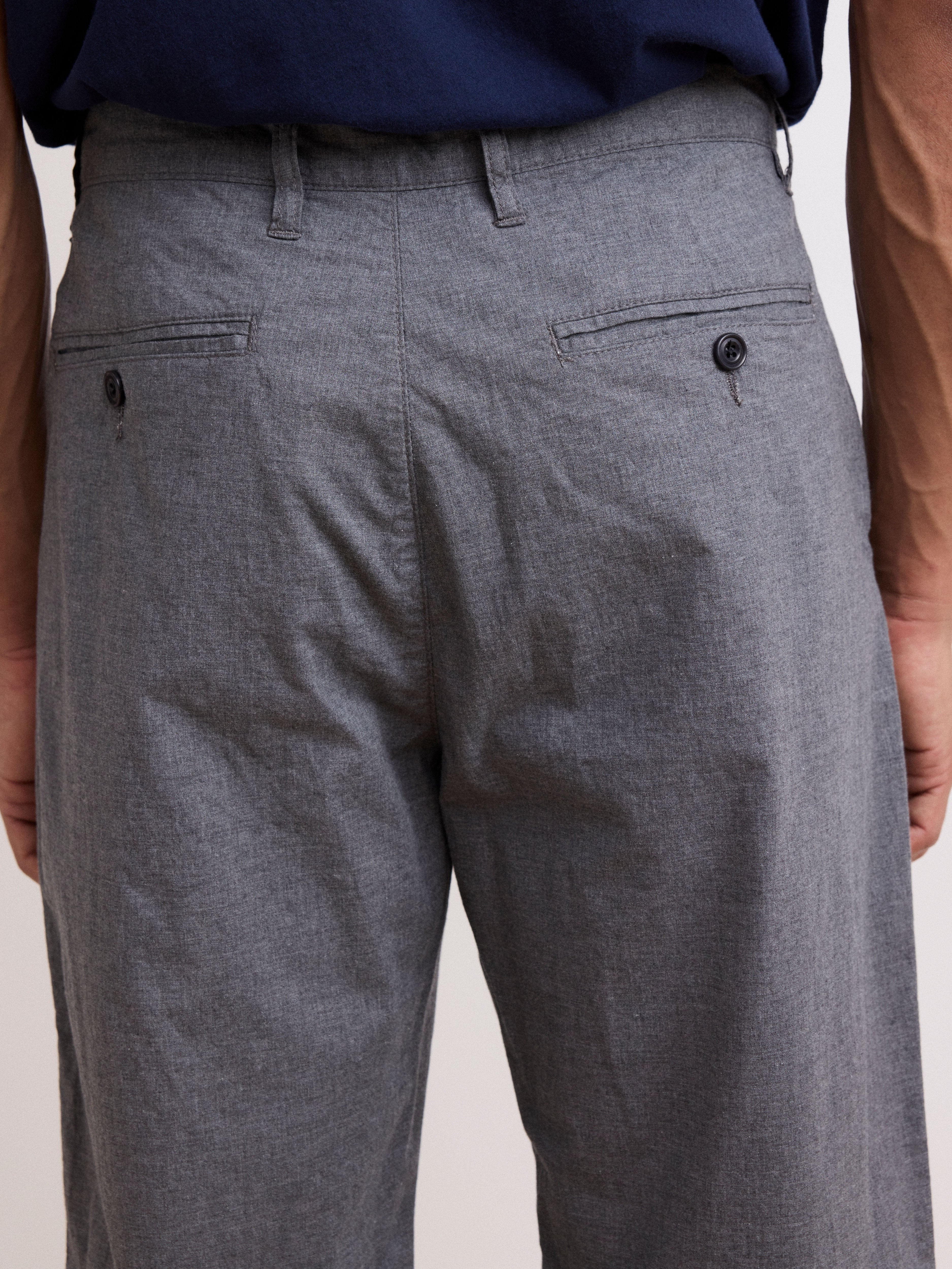 Casual Style Heather Grey Cotton Pants