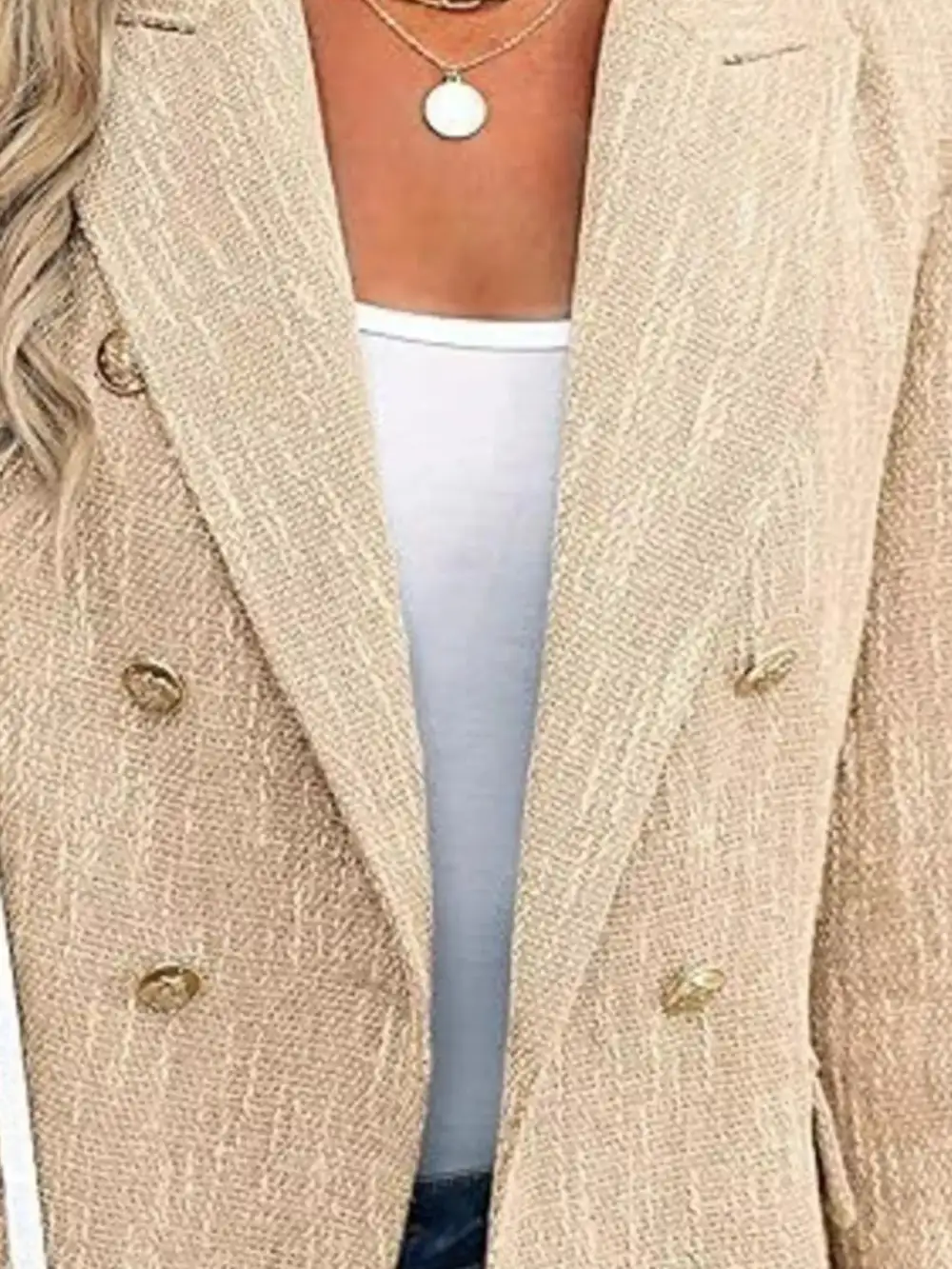 Double Breasted Lapel Collar Blazer