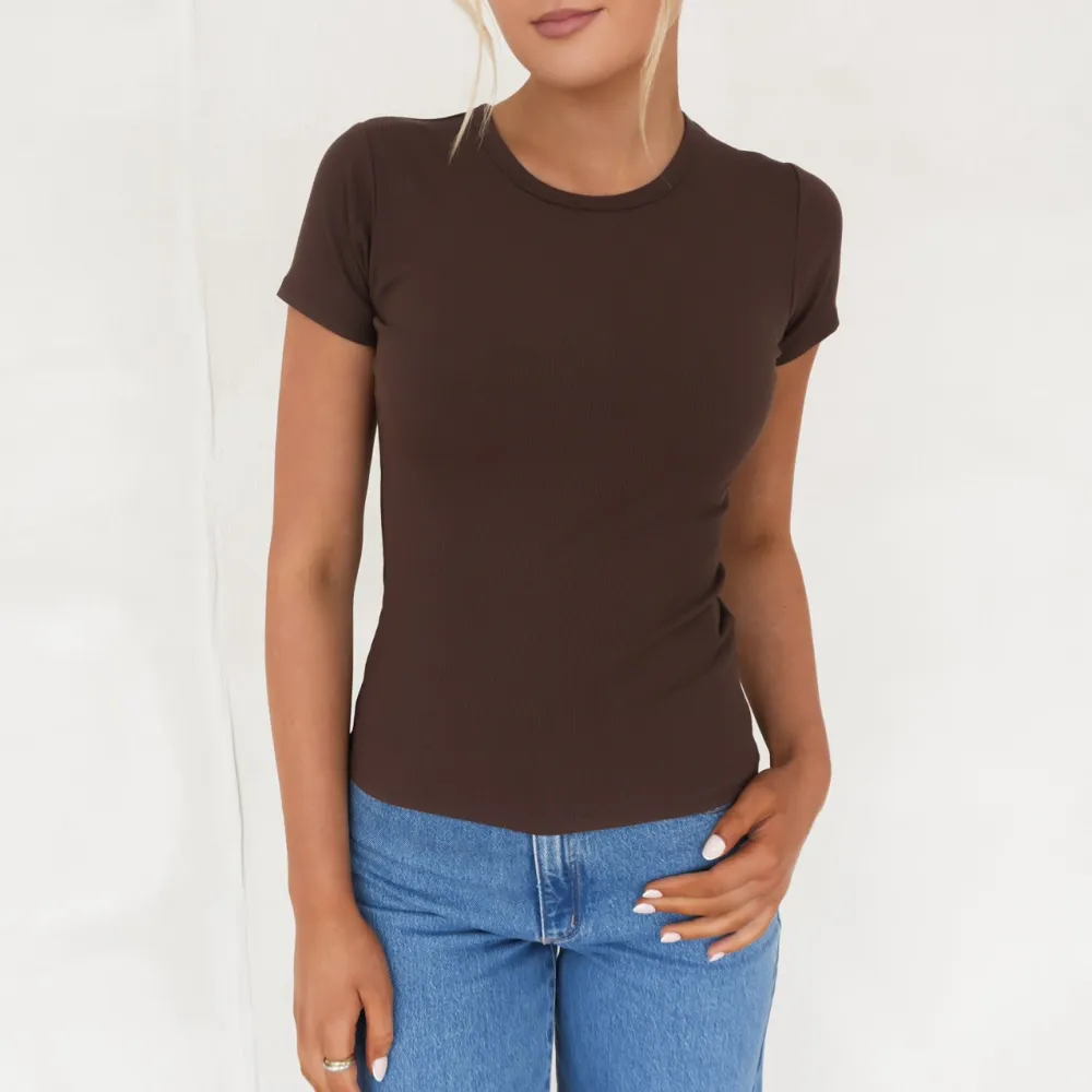 Ribbed Casual Outfit Casual Tee