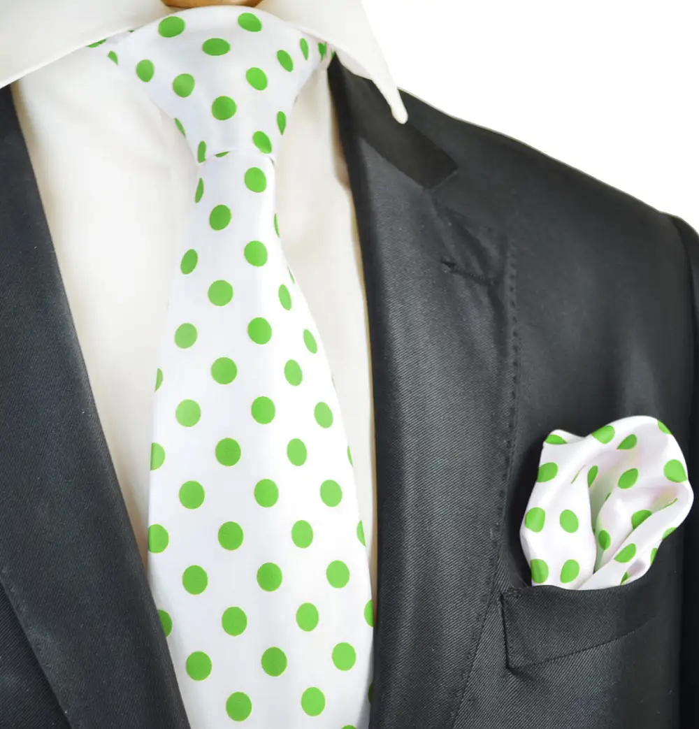 Modern Polka Dot Men's Necktie With Pocket Square