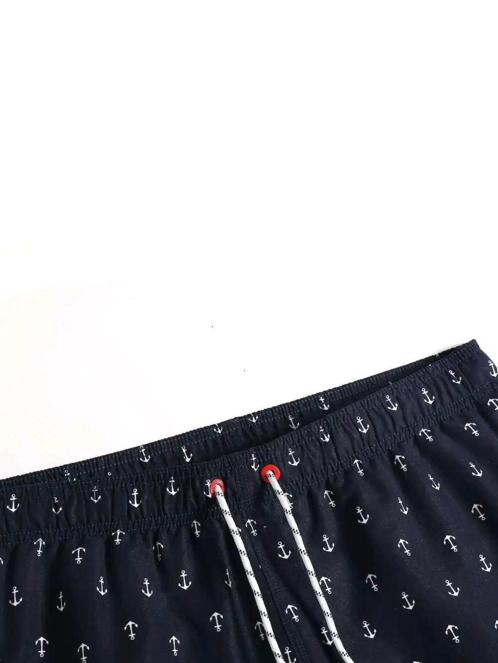 Men's Allover Anchor Print Drawstring Swim Trunks