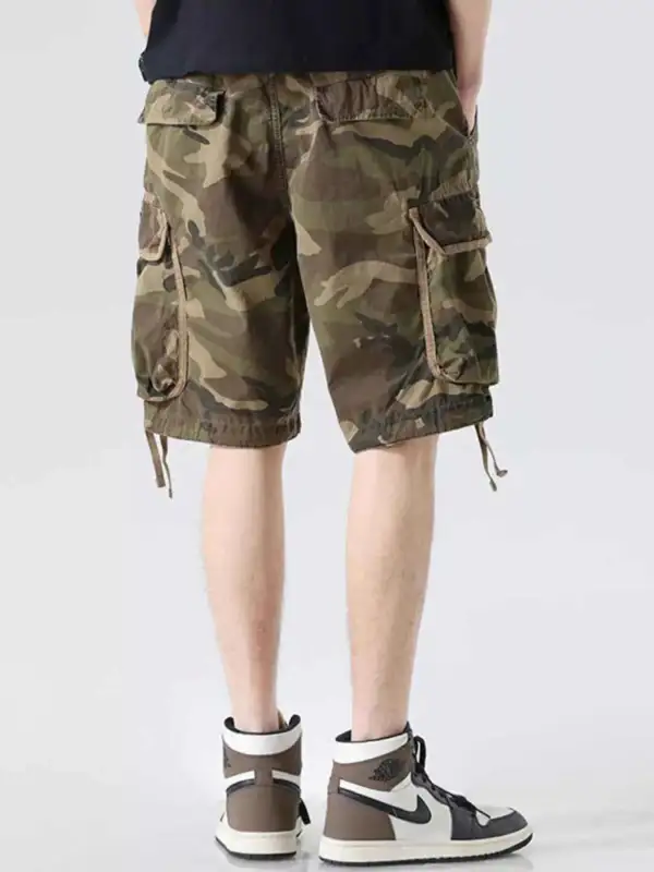 Camouflage Cargo Shorts with Multiple Pockets