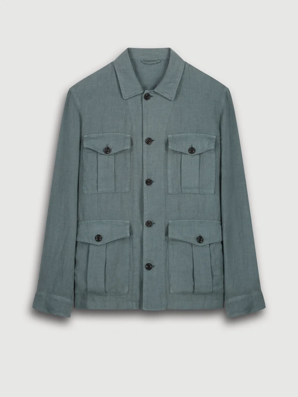 Men's Army Green Linen Jacket