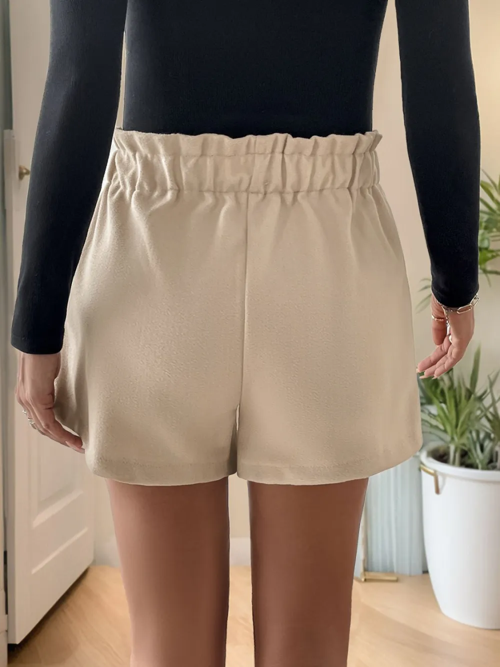 Frill Drawstring Pocket Shorts