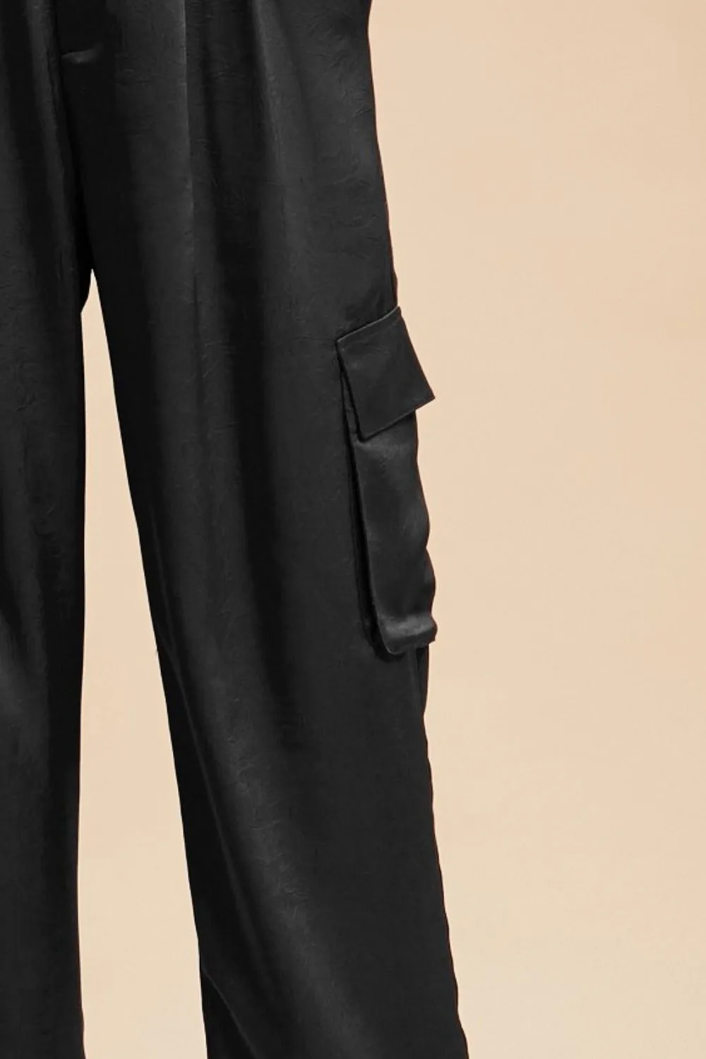 Wear Wide Leg Cargo Satin Pants