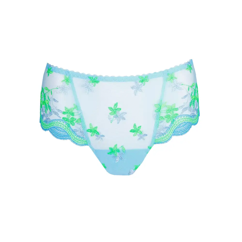 Women's High Cut Cotton Gusset Sheer Detail Cotton Lightweight Soft Fabric Boxer Panty