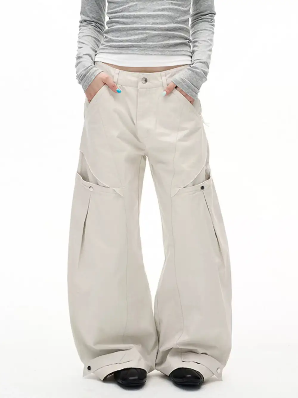 Casual Barrel-Leg Pants