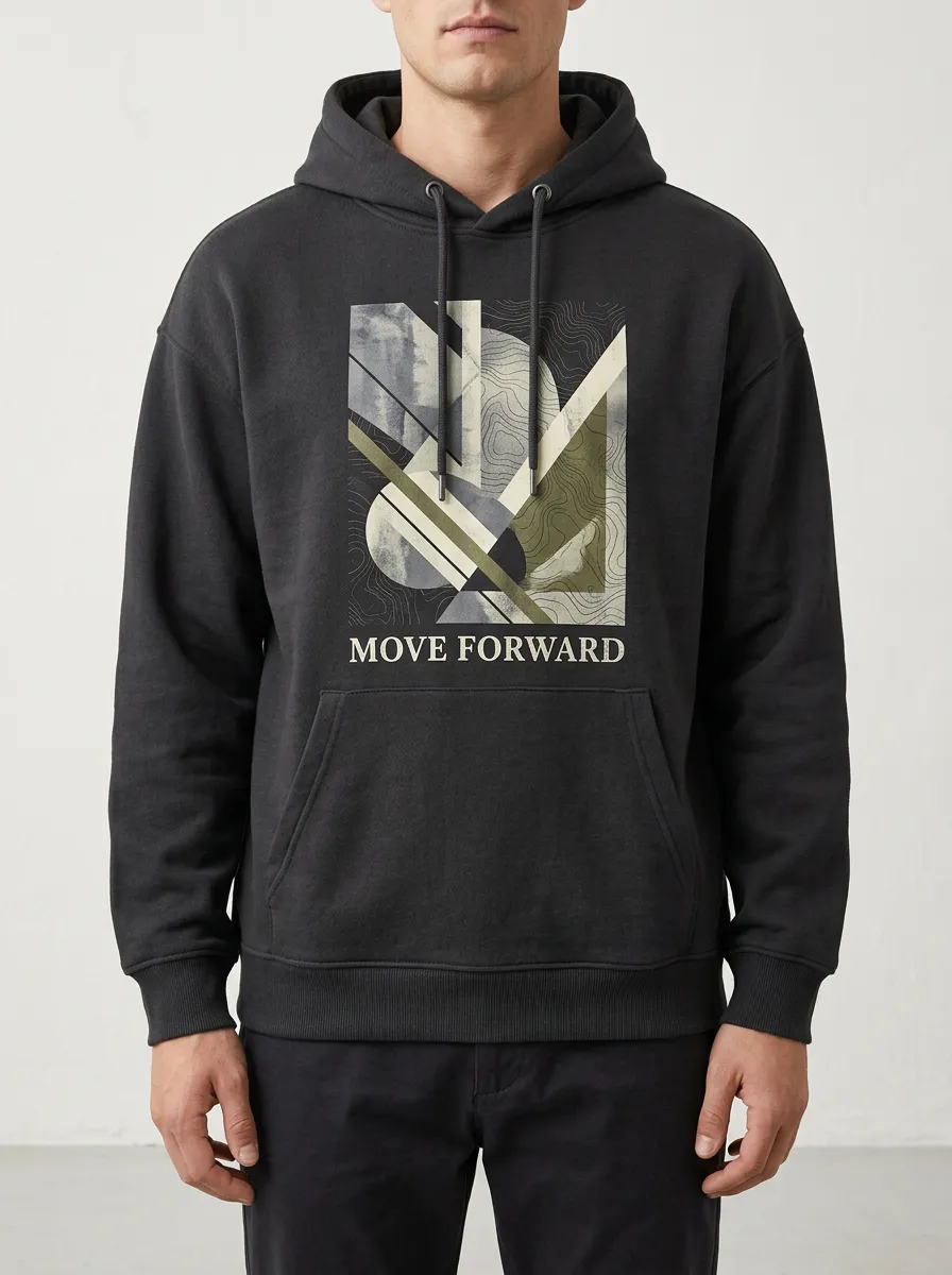 Unisex Topographic Shapes Graphic Hoodie