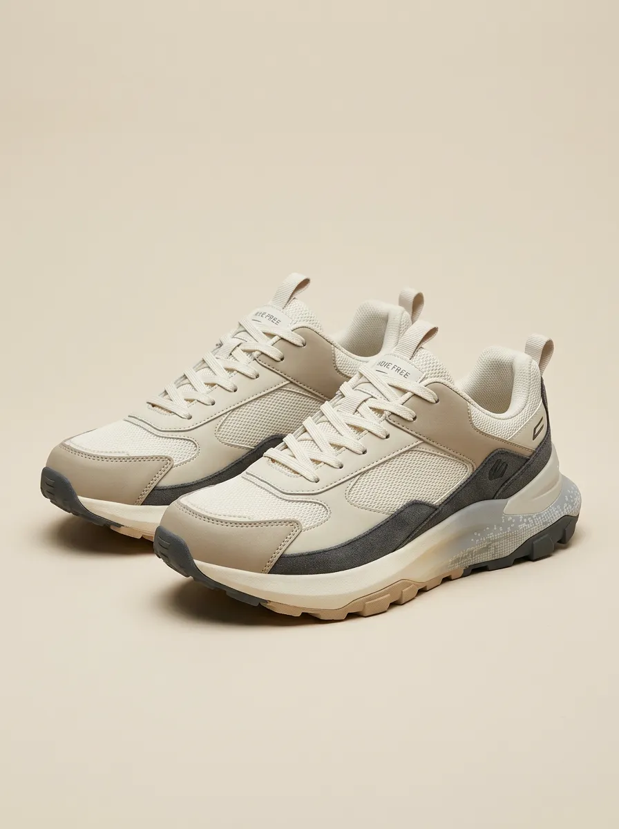 Streamlined Mesh-Panel Casual Sneakers