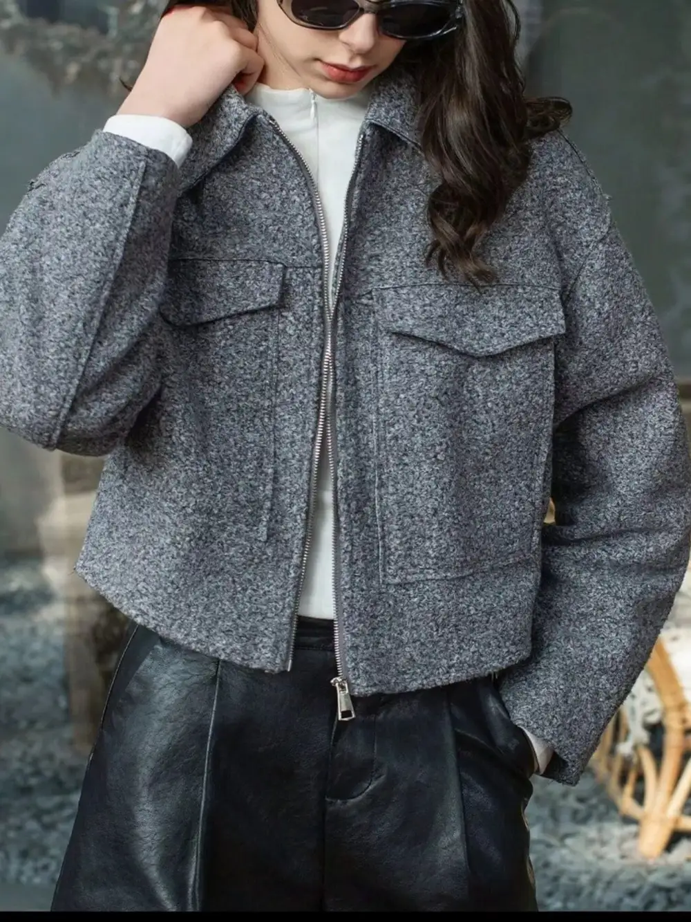 Zip Up Cropped Jacket Versatile Daily Layer