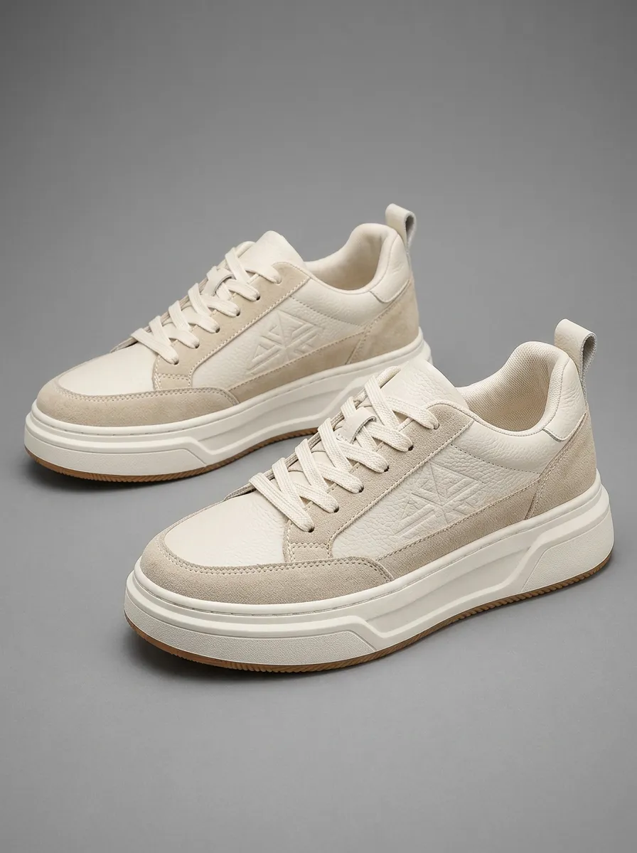 Men's Board Ready Geometric Pattern Embossed Casual Patterned Skate Inspired Skate Shoes