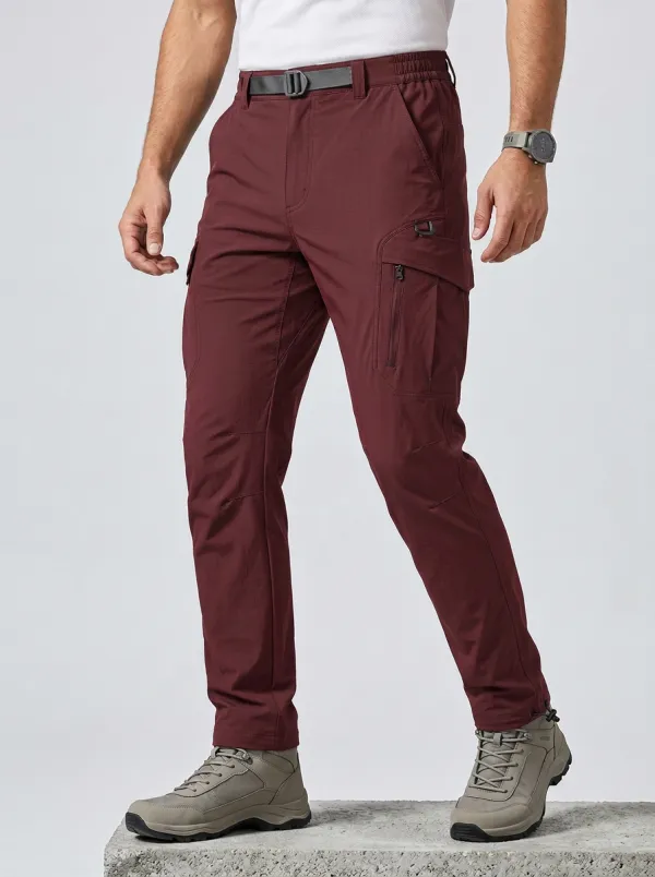 Men's Multi-Pocket Quick-Dry Utility Belted Cargo Pants
