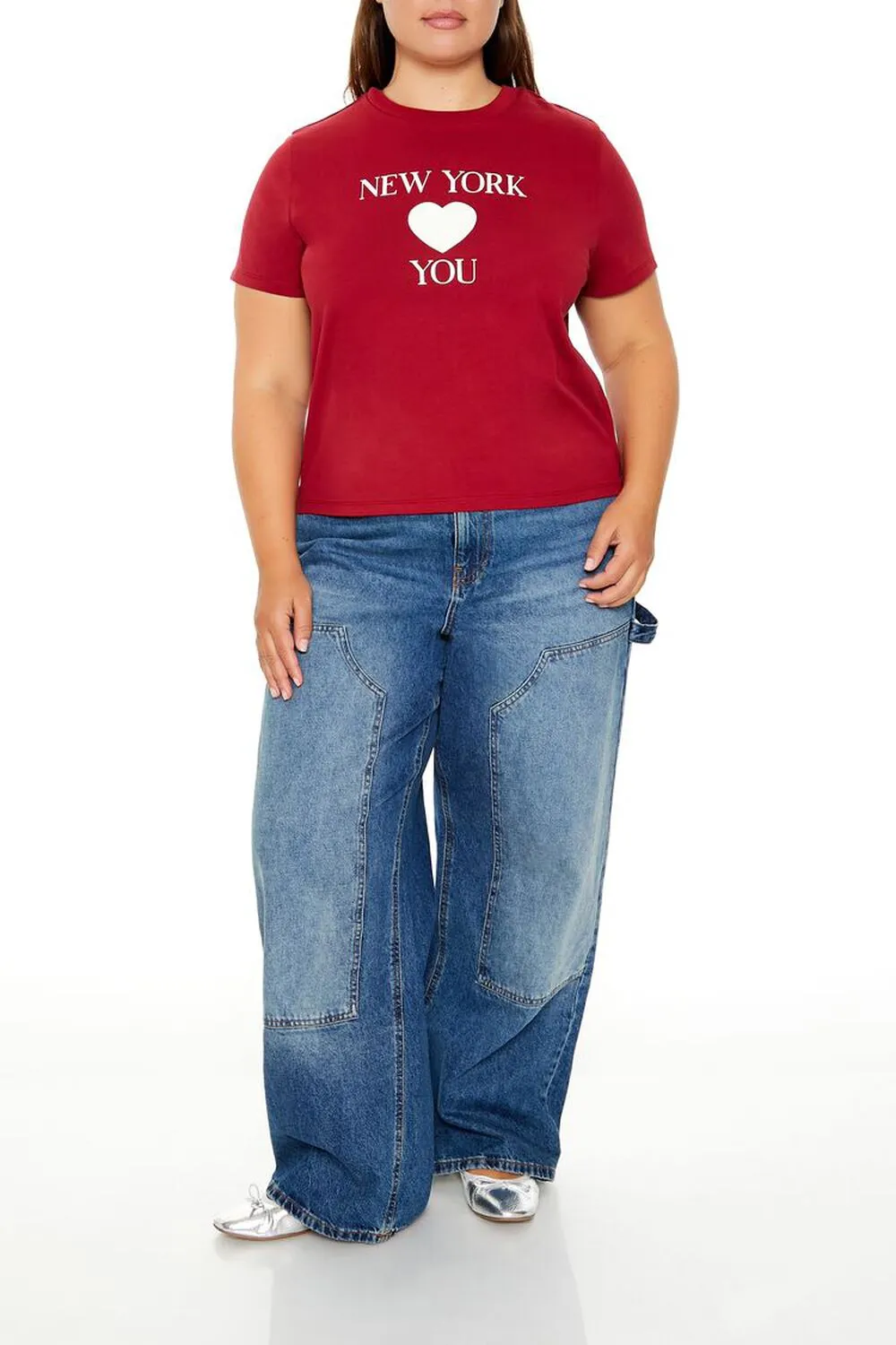 Plus Size New York Heart You Print T-Shirt