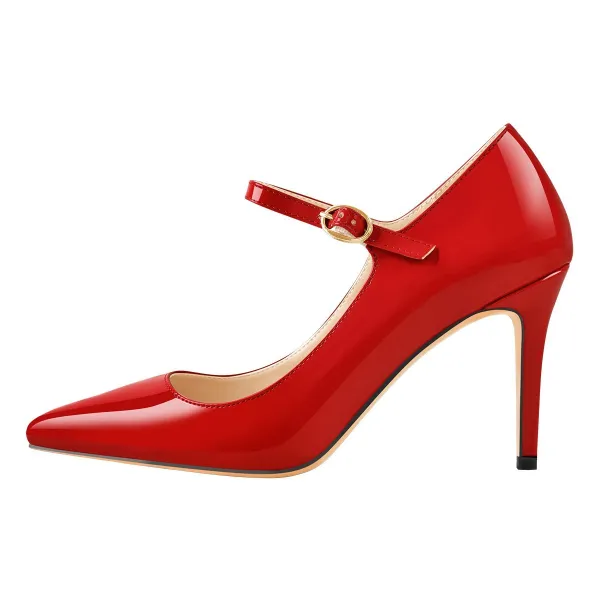 Minimal Patent Finish Pointed Toe Stiletto Pumps