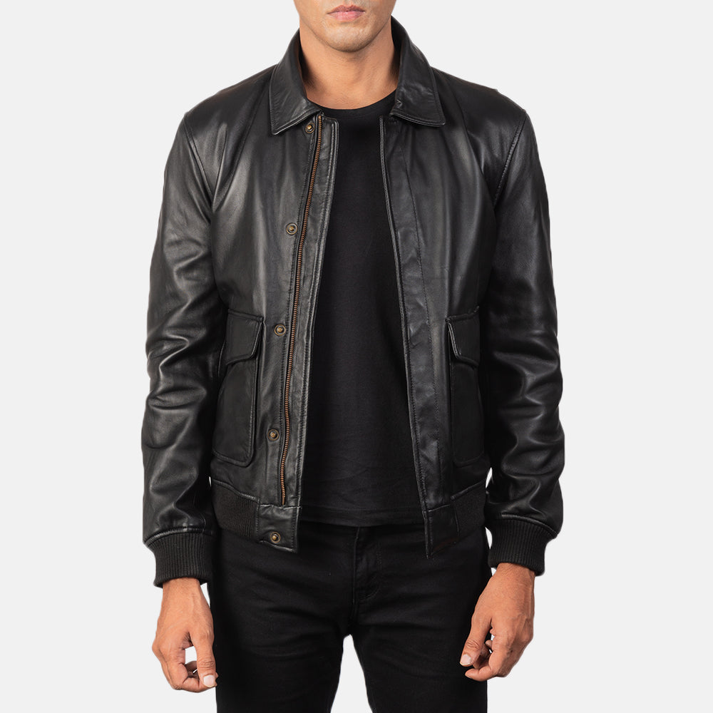 Men's Workwear Bomber Leather Jacket