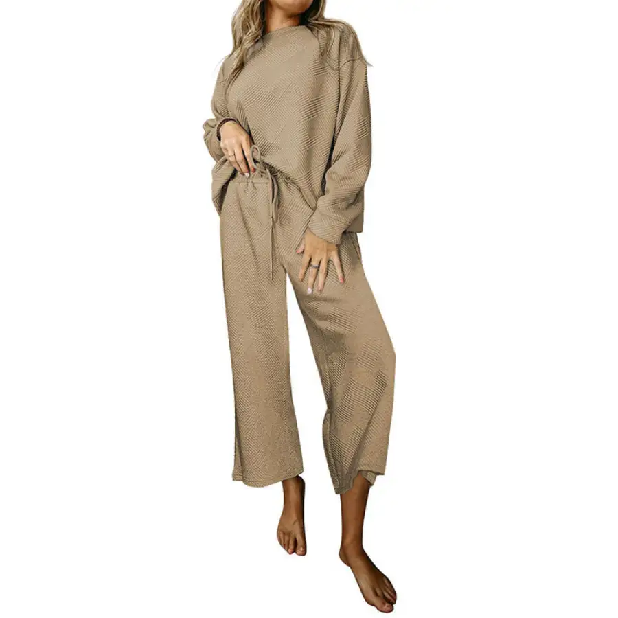 Dropped Shoulder Top and Pants Set