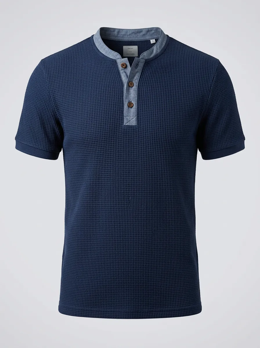 Refined Soft-Look Men's Short-Sleeve Henley Shirt