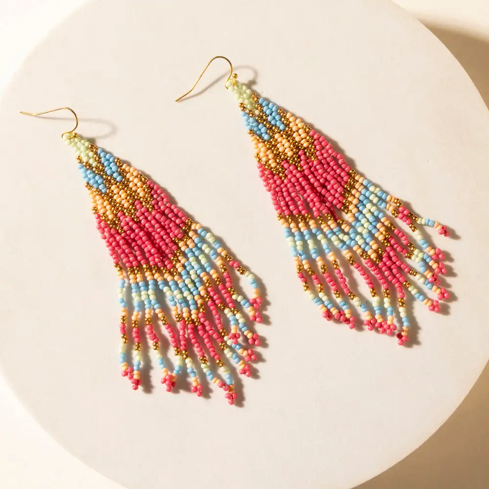 Refined Curved Artful Fringe Earrings